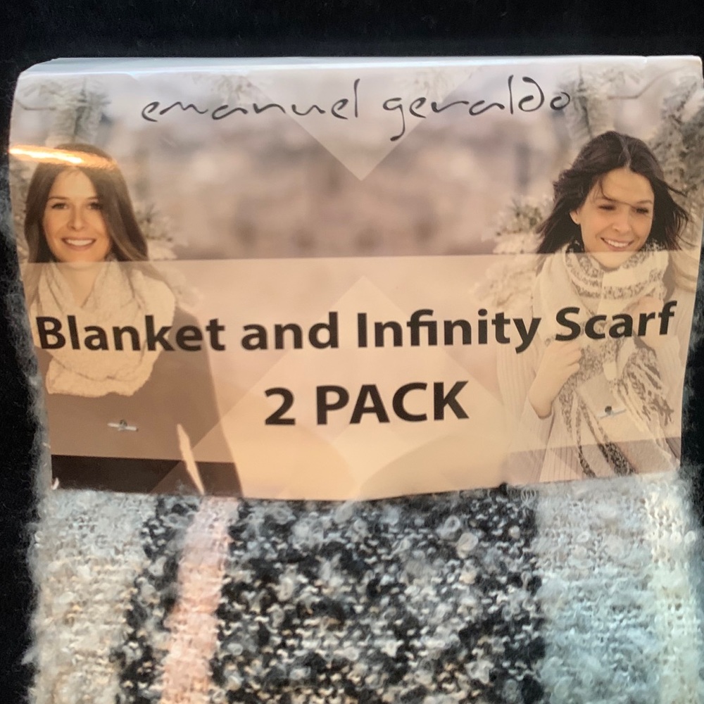 🆕Emanuel Geraldo Blanket & Infinity Scarf 2 Pack